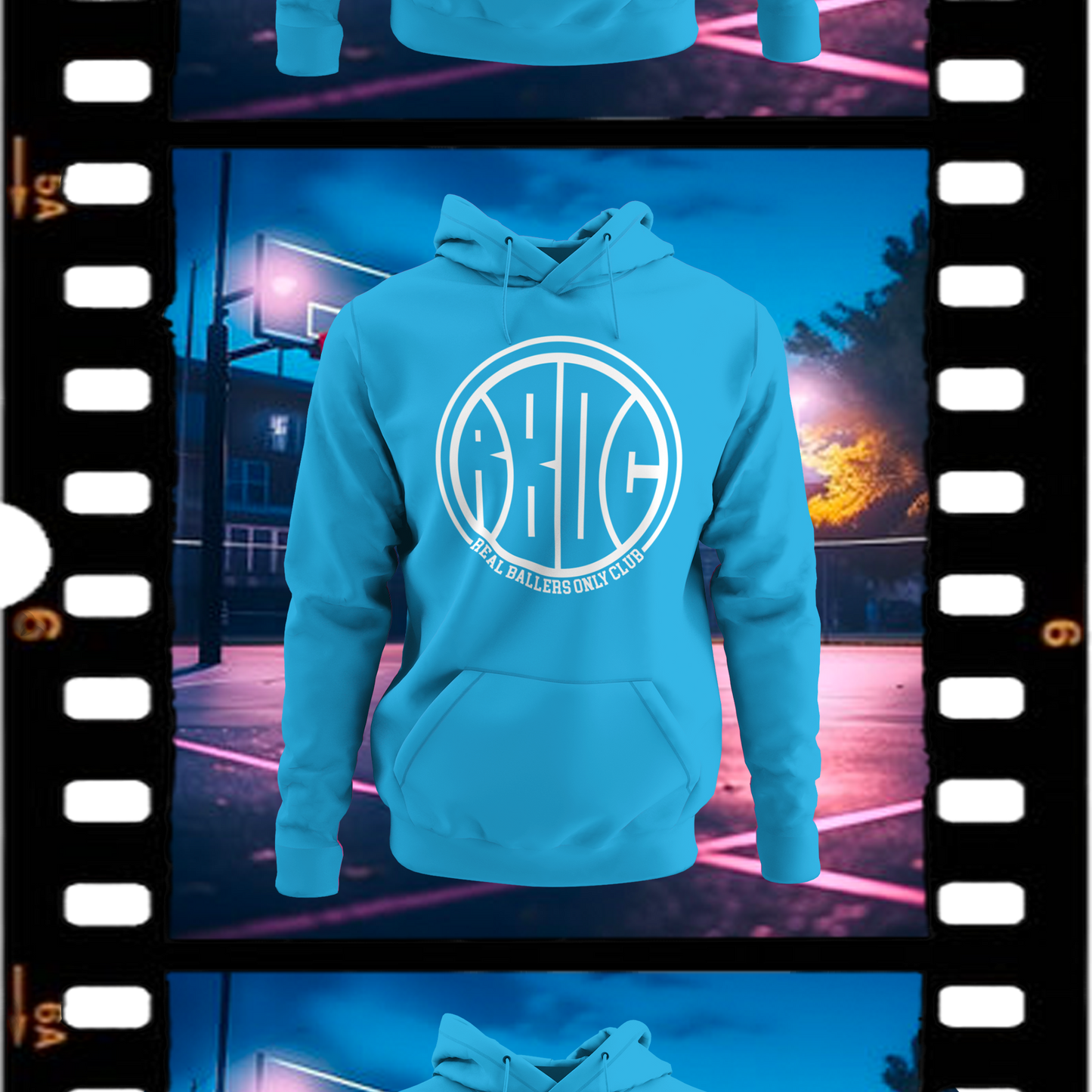 Real Ballers Only Club Vintage NC Blue Comfort Fit Hoodie
