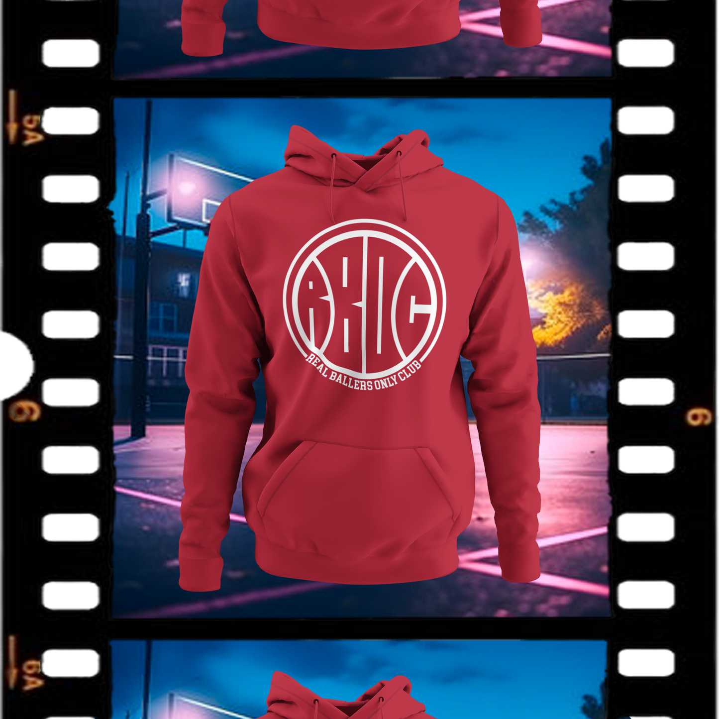 Real Ballers Only Club Vintage Red Comfort Fit Hoodie