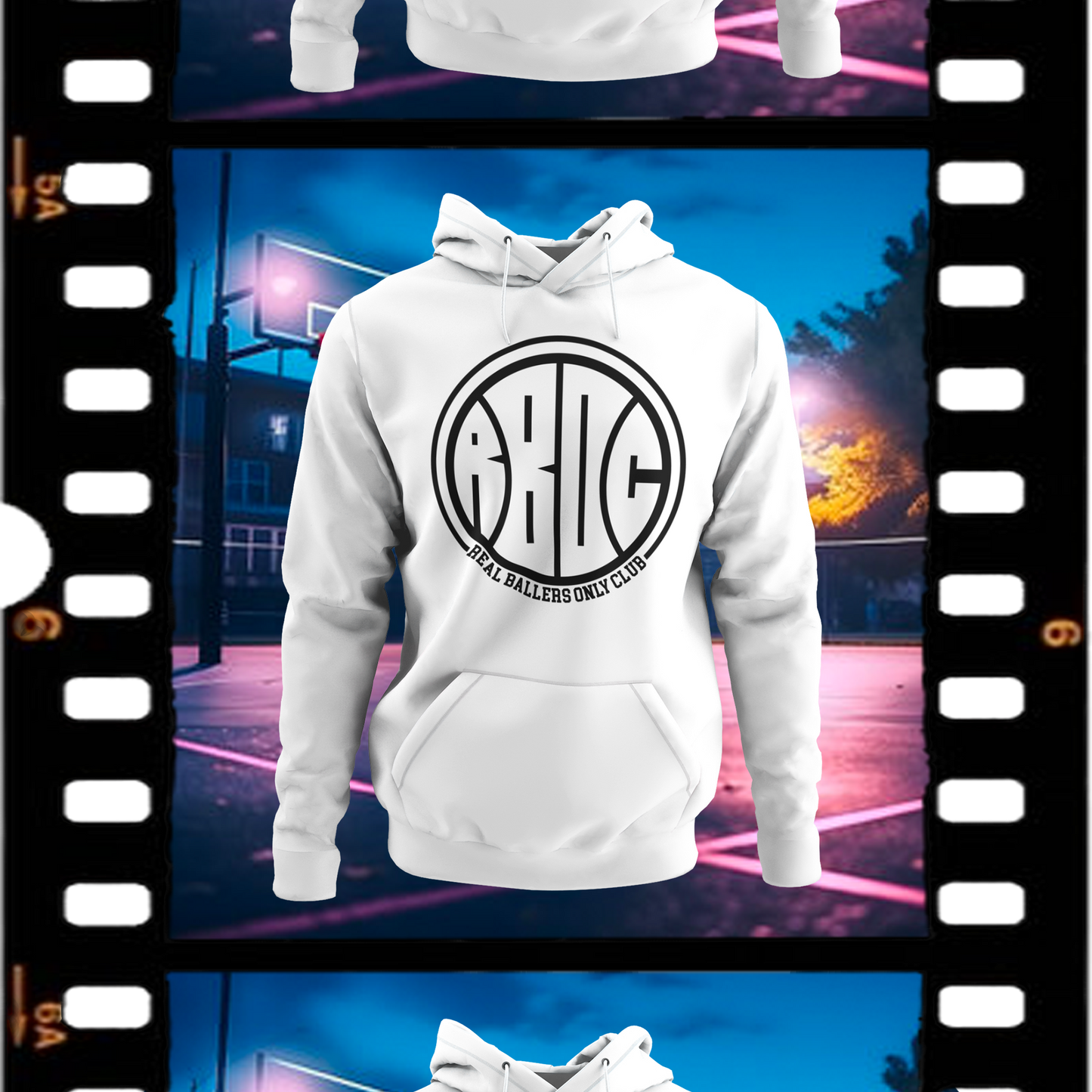 Real Ballers Only Club Vintage White Comfort Fit Hoodie