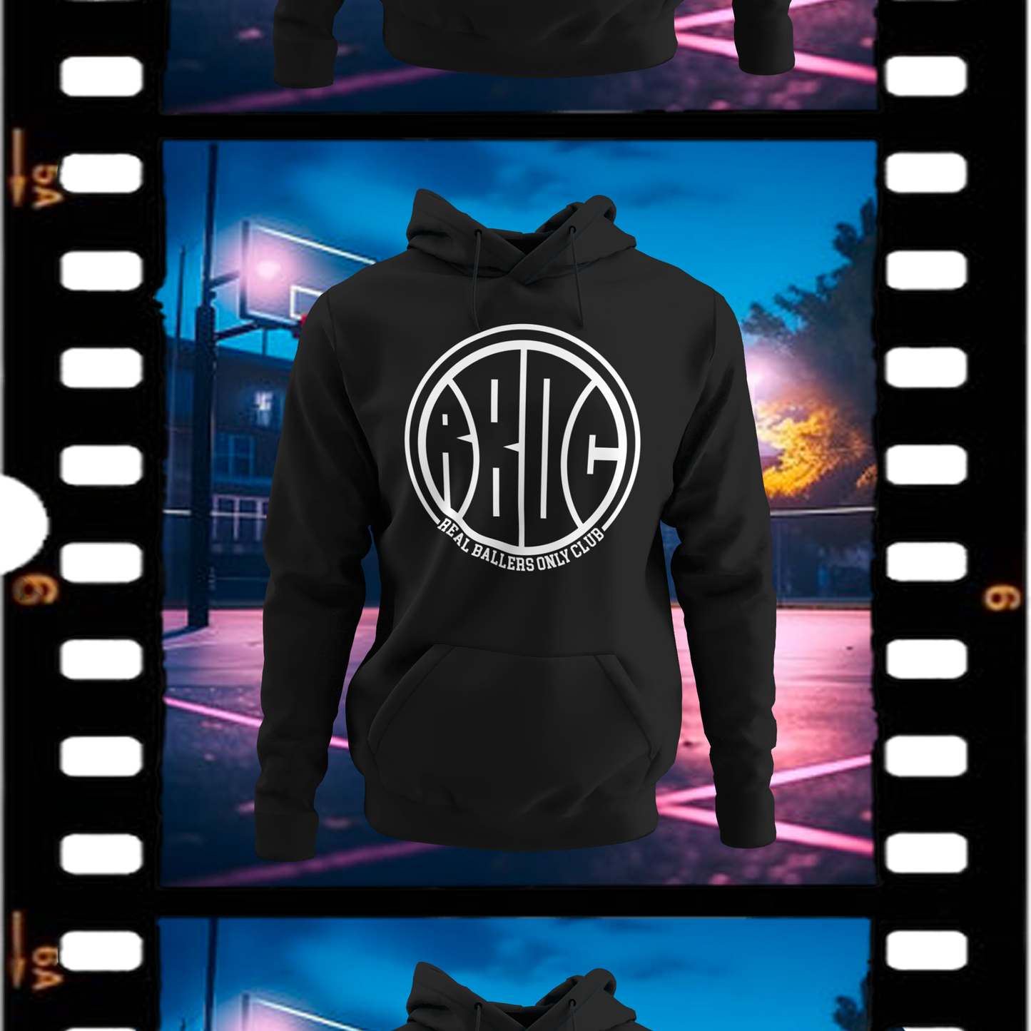 Real Ballers Only Club Vintage Black Comfort Fit Hoodie