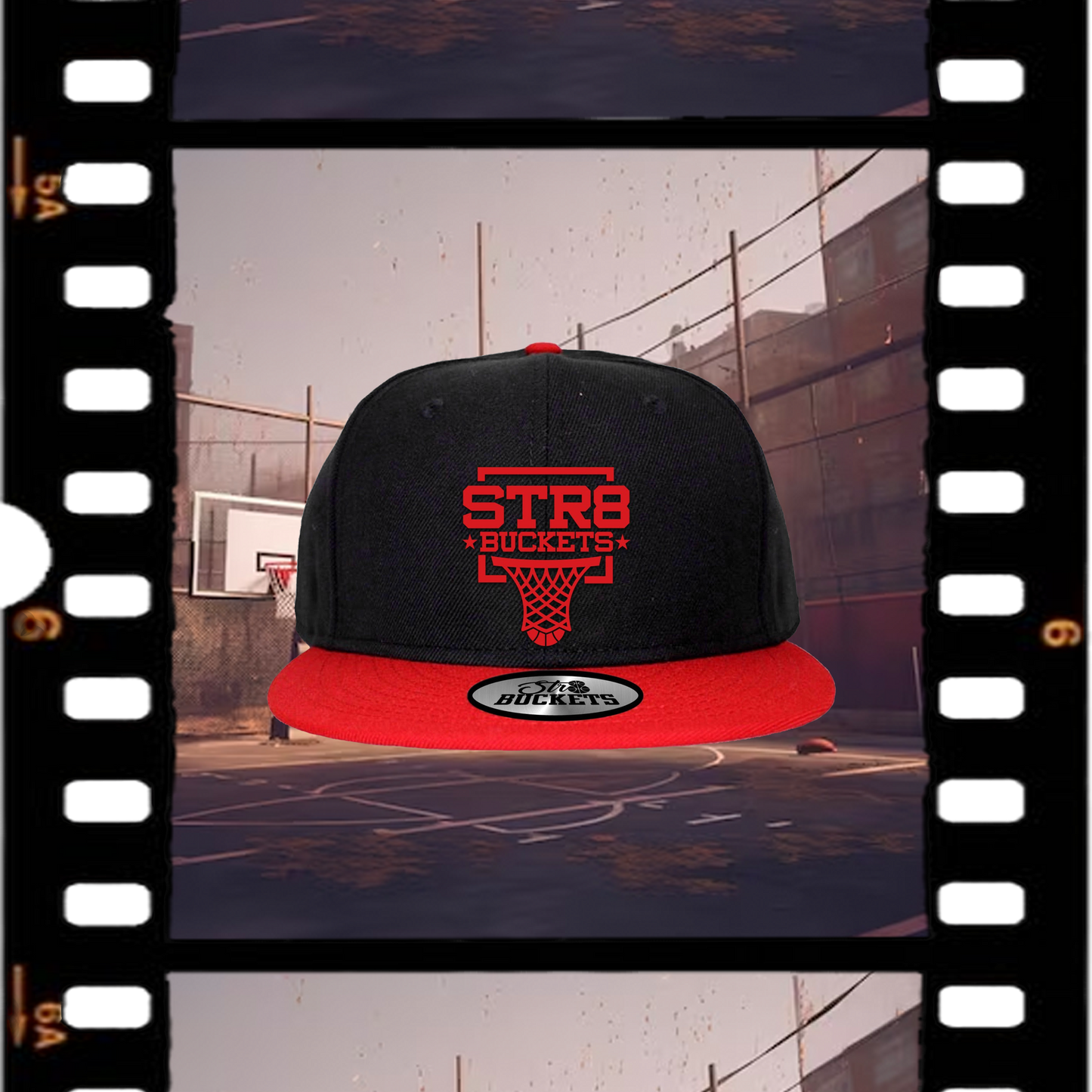 Str8 Buckets Black/Red Snapback