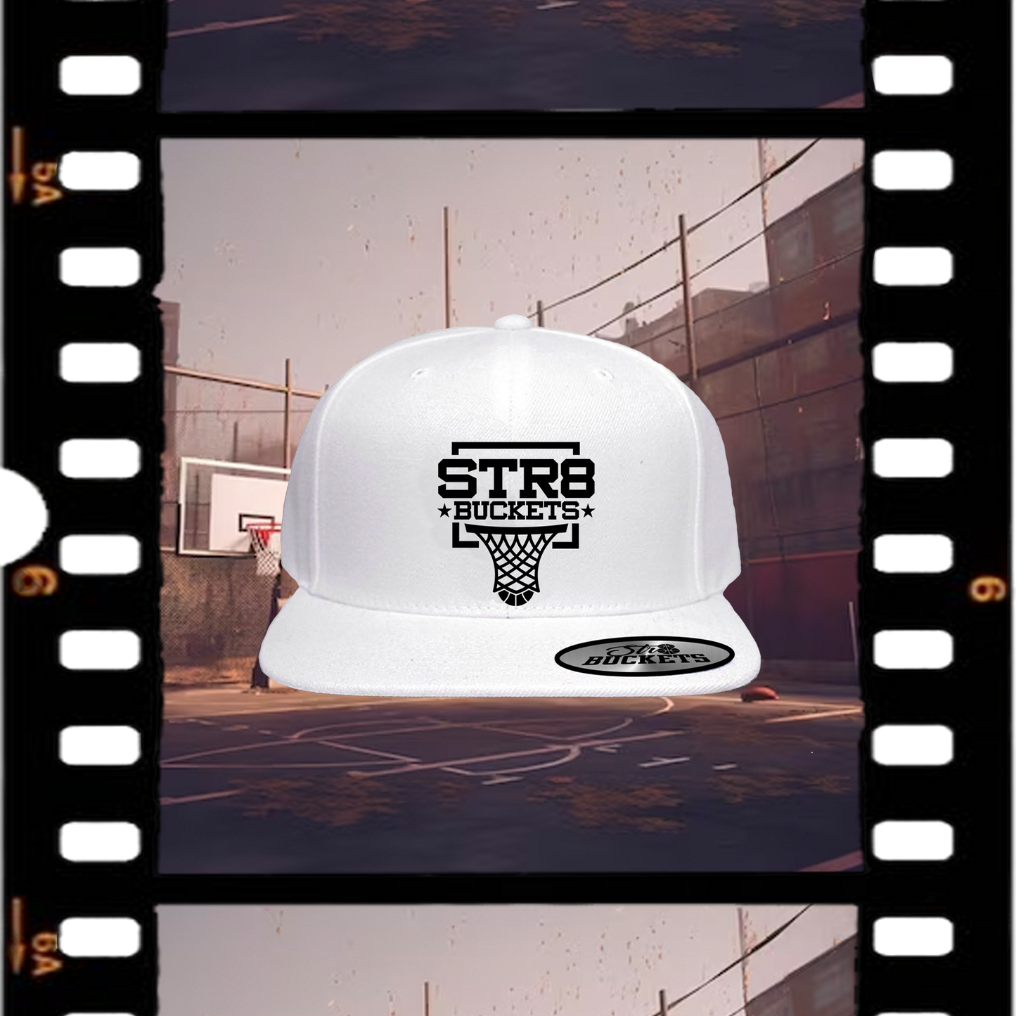 Str8 Buckets White Snapback