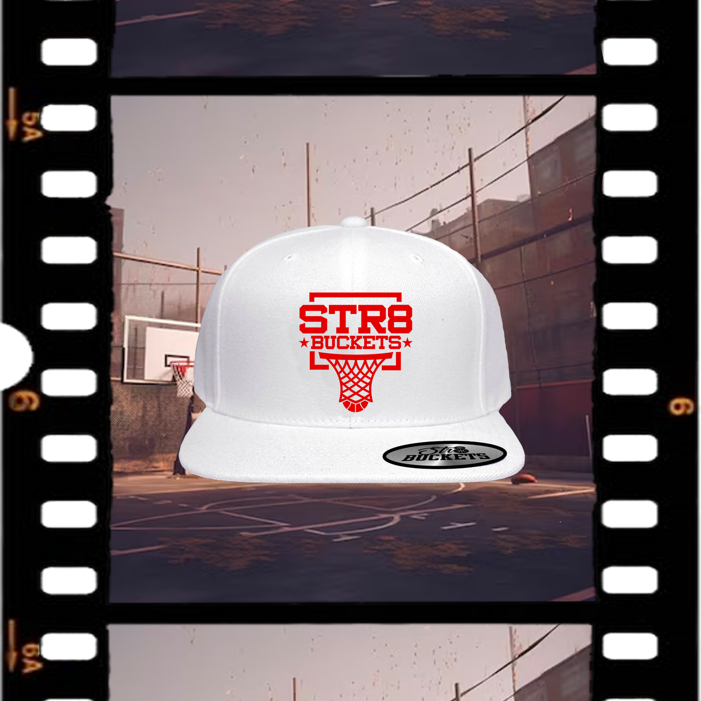 Str8 Buckets White Snapback