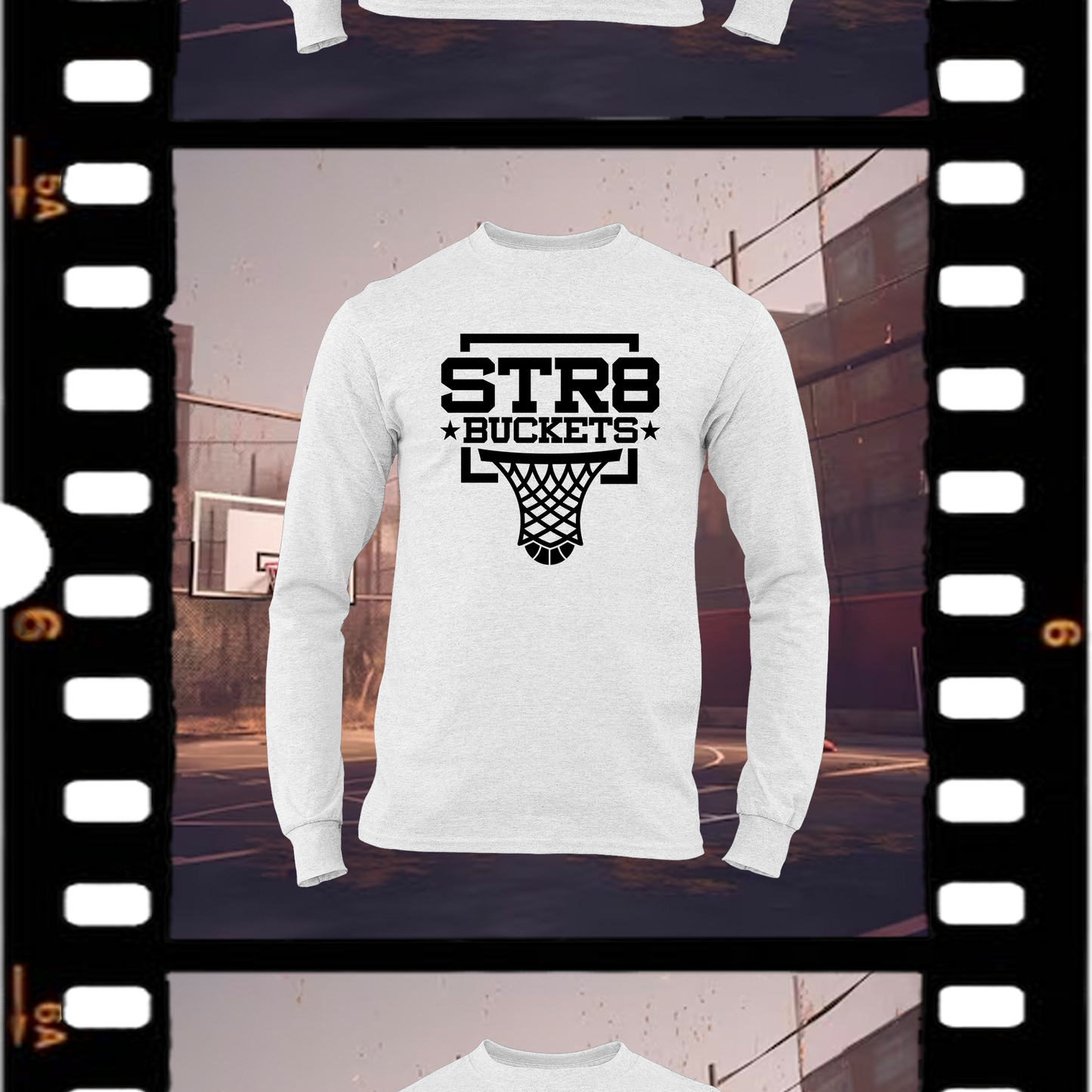 STR8 Buckets White Comfort Long Sleeve Tee