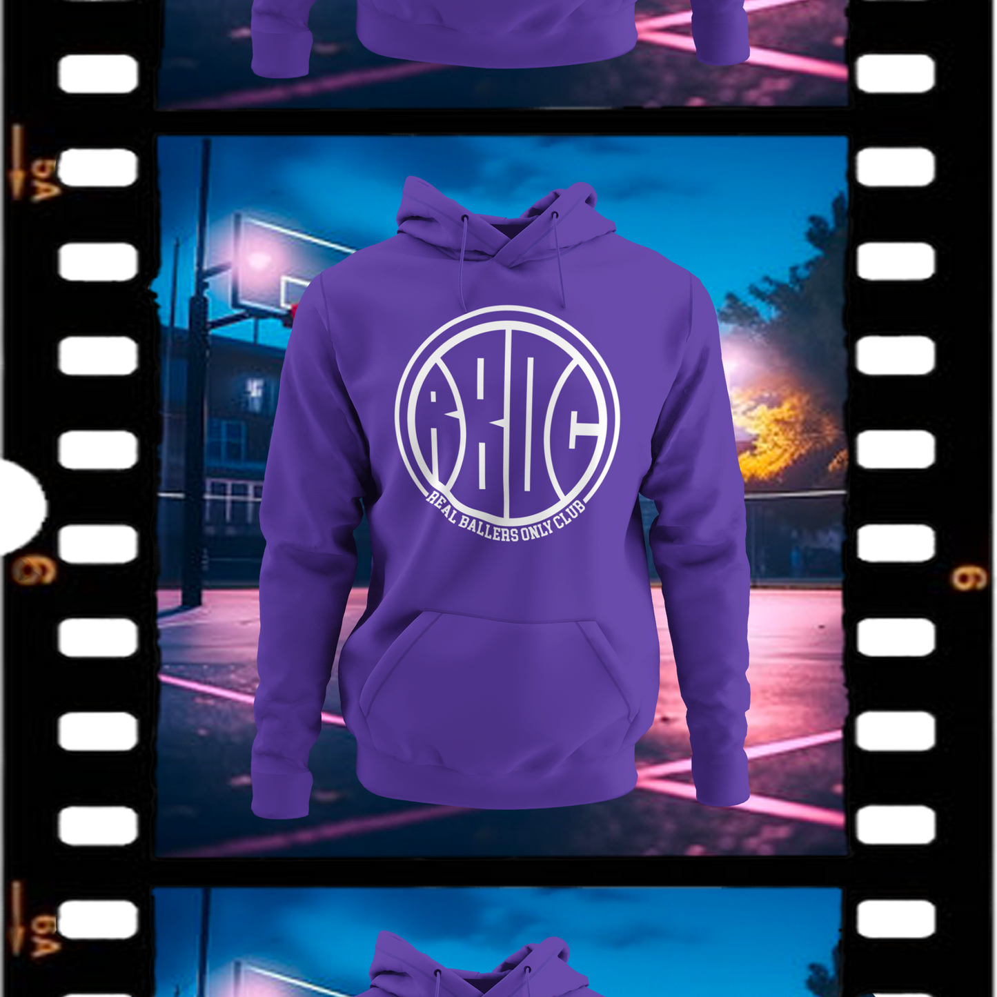 Real Ballers Only Club Vintage Purple Comfort Fit Hoodie